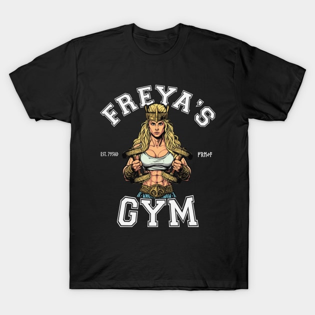 Freya's Gym - Viking Goddess Workout T-Shirt by rycotokyo81